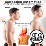 2x1 Corrector de Postura con Sensor + Mini Masajeador Gratis 🎁